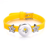 Star Silicone rhinestones Bracelets fit 20mm snaps  jewelry