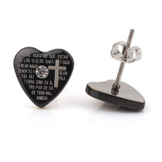 Stainless steel love cross  heart style creative earrings