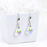 S925 Silver Needle Austrian Crystal Earrings Colorful Baroque Leaf Fashion Earring Jewelry