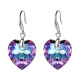 Ocean Star Heart Pendant Earrings Colorful Peach love Heart Crystal Diamond Earrings