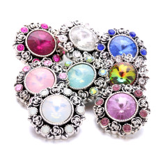 20MM flower Rhinestone  Metal snap buttons