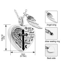 my mind still talks to you open simple heart wing urn stainless steel perfume bottle necklace