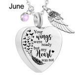 your wings were ready but my heart was not stainless steel perfume bottle birthday necklace