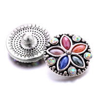 20MM flower Rhinestone  Metal snap buttons