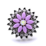 20MM flower Rhinestone  Metal snap buttons