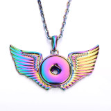 18styles  cross Butterfly Moon Christmas Tree  Necklace 80CM chain Colorful  metal  fit 20MM chunks snap button jewelry