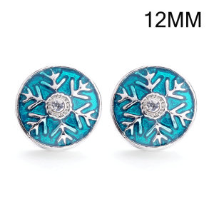 3 styles 12MM christmas snowflake design Rhinestone  Metal snap buttons