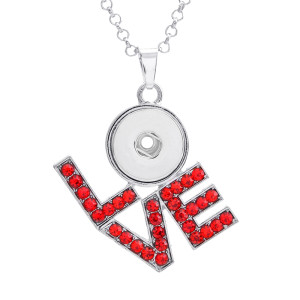4styles  lOVE  Necklace 80CM chain Colorful  metal  fit 20MM chunks snap button jewelry