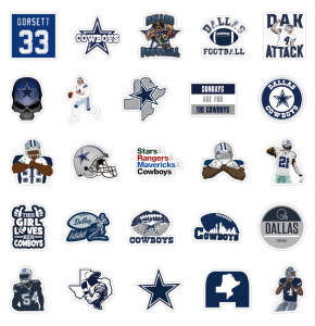 50pcs Dallas Cowboys graffiti stickers decorative suitcase notebook waterproof detachable stickers