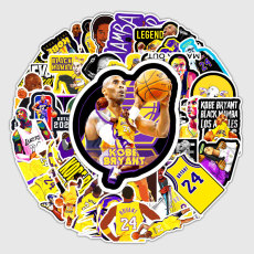 51pcs NBA star Kobe graffiti stickers decorative suitcase notebook waterproof detachable stickers