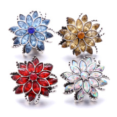 20MM flower Rhinestone  Metal snap buttons