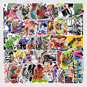 52pcs tide brand graffiti stickers decorative suitcase notebook waterproof detachable stickers