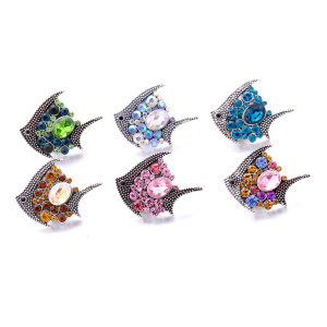 20MM fish design Rhinestone  Metal snap buttons