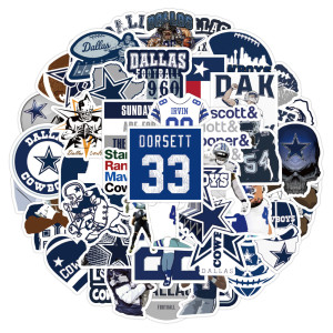 50pcs Dallas Cowboys graffiti stickers decorative suitcase notebook waterproof detachable stickers