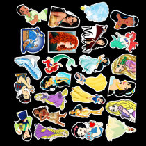 50pcs Cartoon princess graffiti stickers decorative suitcase notebook waterproof detachable stickers