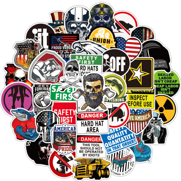 50pcs Toolbox Helmet Welding Construction Alliance graffiti stickers decorative suitcase notebook waterproof detachable stickers