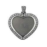 50pcs/lot internal diameter 30mm double-sided peach heart rotating alloy bottom bracket diamond-encrusted movable head time gem bottom bracket tray