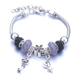 24 styles Adjustable Diamond Bracelet DIY Resin Bead Bracelet Butterfly Glass Large Hole Beaded Bracelet