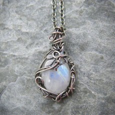 Vintage Twine Moonstone Necklace Women's Fashion Jewelry Gifts for Girls
