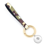 Camouflage PU Leather Keychain fit snaps chunks  Snaps Jewelry