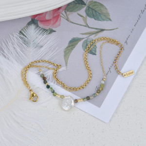 Bead Chain Pearl Triple Stainless Steel Bracelet