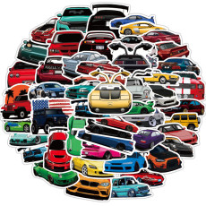 50pcs racing sports car graffiti stickers decorative suitcase notebook waterproof detachable stickers