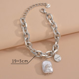 Big Pearl Smiley Pendant Bracelet Female Love Letter Tail Brand Stainless Steel Jewelry