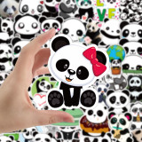 50pcs cute panda graffiti stickers decorative suitcase notebook waterproof detachable stickers
