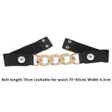 Elastic Belt Decorative Elastic Girdle Fashion Trend Dress Narrow Belt Ladies with Outer Coat fit  20MM chunks snaps jewelry