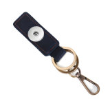 Genuine Leather  Keychain Men's Personality Retro First Layer Leather Car Keychain fit 18mm snap button jewelry