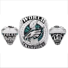 6 sizes NFL Philadelphia Eagles Super Bowl Men's Alloy Diamond Epoxy Ring