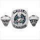 6 sizes NFL Philadelphia Eagles Super Bowl Men's Alloy Diamond Epoxy Ring