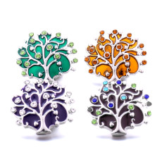 life Tree 20MM  design Rhinestone  Metal snap buttons