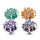 life Tree 20MM  design Rhinestone  Metal snap buttons