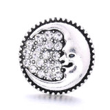 moon 20MM  design Rhinestone  Metal snap buttons