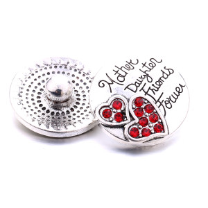 mom 20MM  design Rhinestone  Metal snap buttons