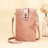 Retro shoulder bag simple casual vertical mini bag messenger mobile phone bag fit 18mm snap button jewelry