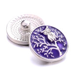 owl 20MM  design Rhinestone  Metal snap buttons