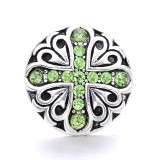 cross 20MM  design Rhinestone  Metal snap buttons