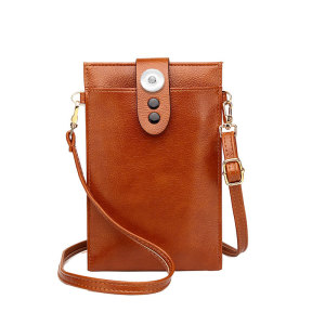Retro shoulder bag simple casual vertical mini bag messenger mobile phone bag fit 18mm snap button jewelry