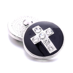 cross 20MM  design Rhinestone  Metal snap buttons