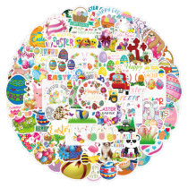 100pcs happy easter graffiti stickers decorative suitcase notebook waterproof detachable stickers