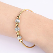 Magnet Diamond Stainless Steel Wire Cable Bracelet