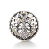 anchor 20MM  design Rhinestone  Metal snap buttons