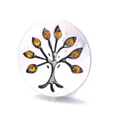 life Tree 20MM  design Rhinestone  Metal snap buttons