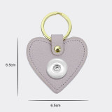 Genuine Leather  Litchi Pattern love Keychain Multicolor fit 18mm snap button jewelry