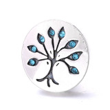 life Tree 20MM  design Rhinestone  Metal snap buttons