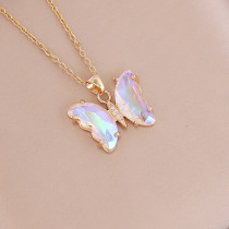 40+5cm Gradient Butterfly Stainless Steel Necklace