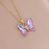40+5cm Gradient Butterfly Stainless Steel Necklace