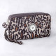 Leopard print Pattern multicolor multilayer leather clutch fit 18mm snap button jewelry